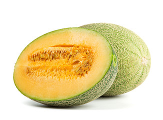 Fresh Hami melon isolated on white background.