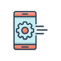 Color illustration icon for mobile 
