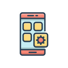 Color illustration icon for  app setting 