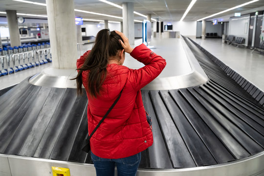 Upset Woman Lost Baggage While Traveling