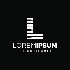 Initial Letter L Piano Logo Design