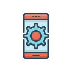Color illustration icon for customize app 