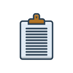 Color illustration icon for clipboard 