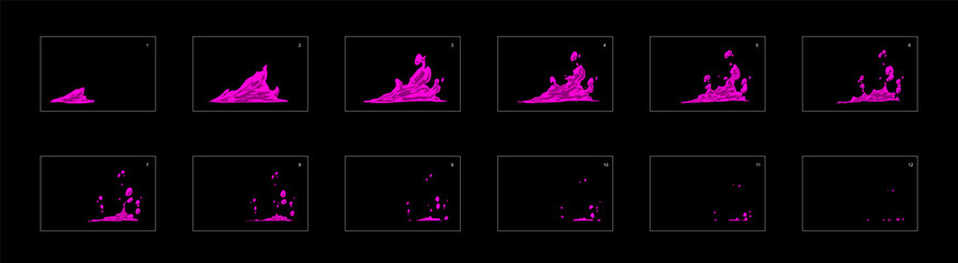poison splash effect. poison effect sprite sheet for cartoon, animation, mobile games or motion graphic.
