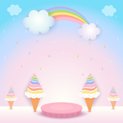Ice cream rainbow pastel