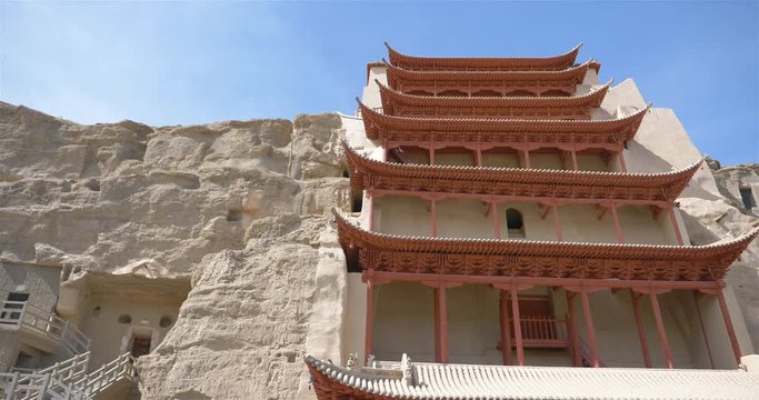 Ancient Buddhism architecture Dunhuang Mogao Grottoes in Gansu China