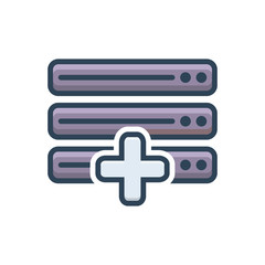 color illustration icon for data add 