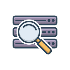 color illustration icon for data find 