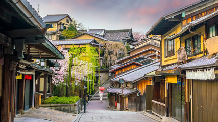 Old town Kyoto,  sakura season in Japan