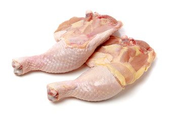 Chicken legs on white background