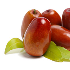jujube or chinese date on white background
