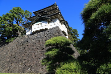 Fototapeta na wymiar 東京の中心にある史跡・江戸城の富士見櫓