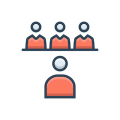 Color illustration icon for interview job 