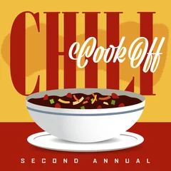 Fotobehang Chili Cook Off Logo Promotion © Chris