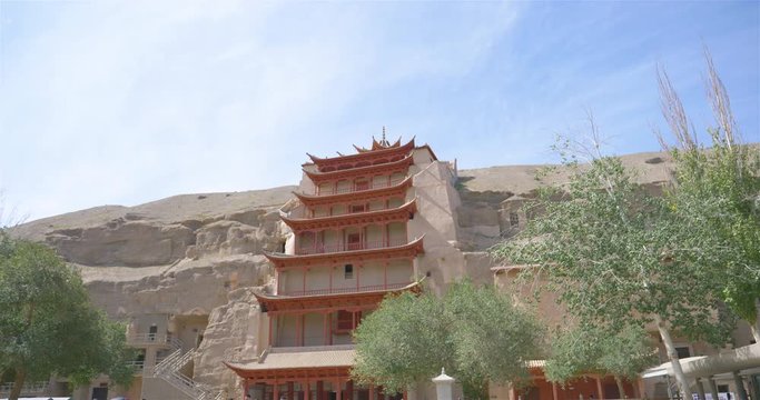 Ancient Buddhism architecture Dunhuang Mogao Grottoes in Gansu China