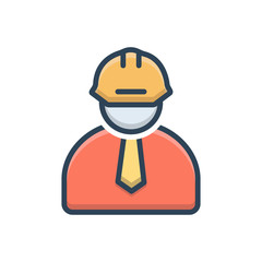 Color illustration icon for engineering 