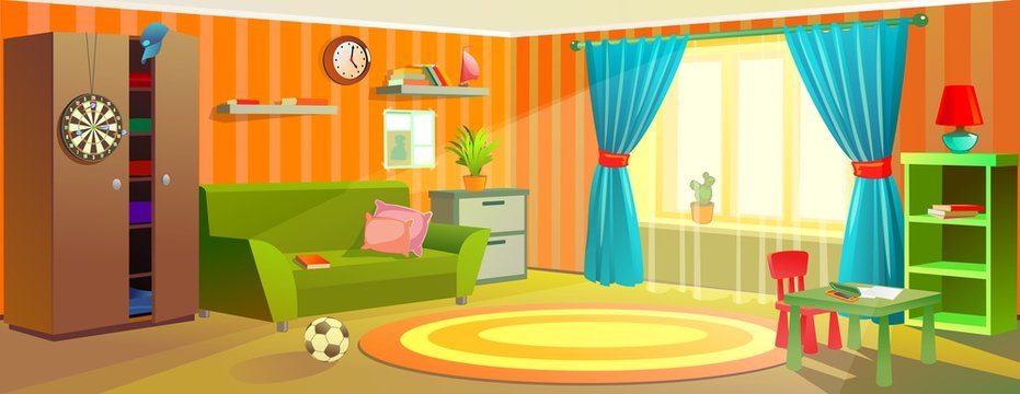 Teenage room. Vector illustration