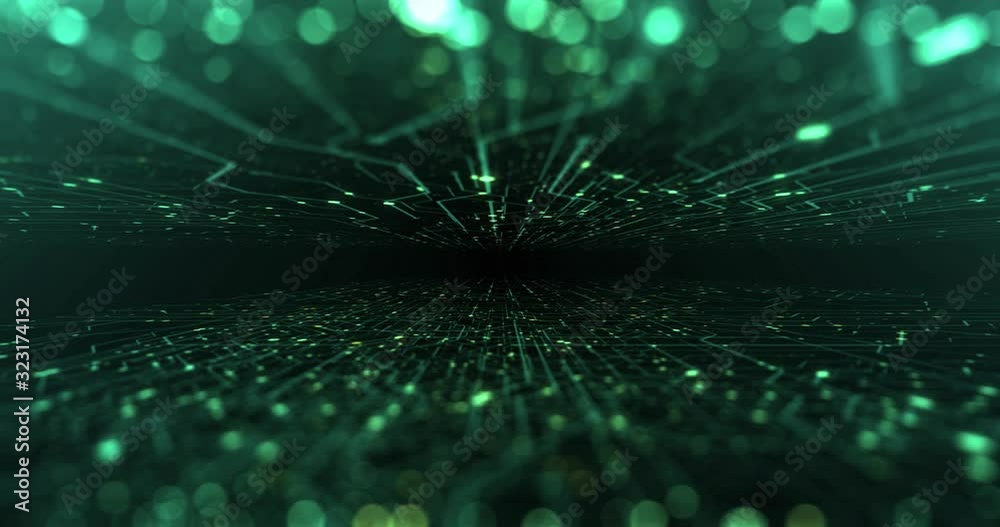 Poster abstract tech background made of printed circuit board. depth of field effect and bokeh. internet co