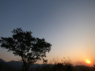 sunset in the mountains