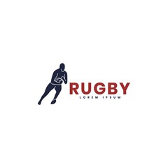 Vector logo Rugby sport illustration. flat design logotype. eps 10
