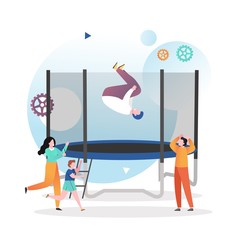 Trampoline vector concept for web banner, website page