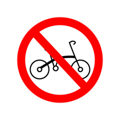 No bicycle sign. Prohibited parking vector icon. Forbidden bicycling icon. No bicycle ride vector sign.