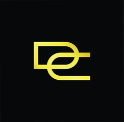 Outstanding professional elegant trendy awesome artistic black and gold color DC CD initial based Alphabet icon logo.