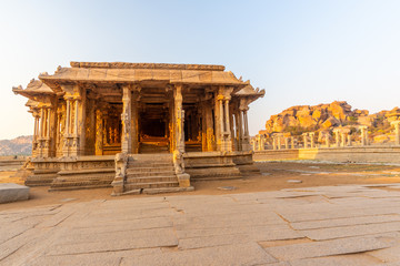 Temple at sunset, Hampi, India