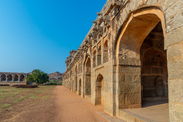 Fototapeta premium Elephants' stables, Hampi, India