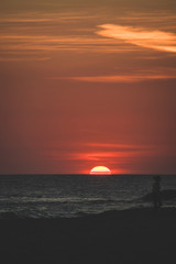 Sunset over the Pacific ocean
