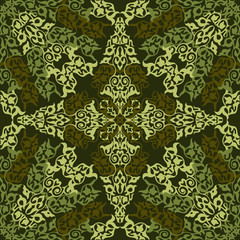 Seamless Pattern in Mosaic Ethnic Style.