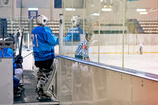 hockey referee during the game