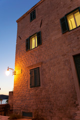 Evening in Old Town in Sibenik (Croatia) in evening