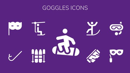 Modern Simple Set of goggles Vector filled Icons