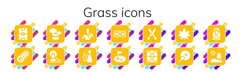 Modern Simple Set of grass Vector filled Icons