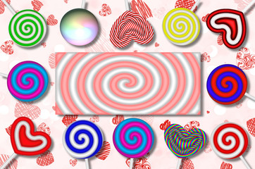 Fototapeta na wymiar beautiful illustration of multi-colored candy on a light background
