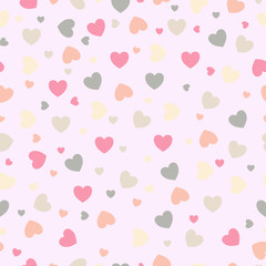Fototapeta na wymiar Pattern of heart shape in pink pantone with pink background for love issue and valentine day and for wallpaper, background, fabric textile, paper print business, kids clothes.
