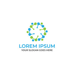 Modern geometric bio technology  logo design template vector eps