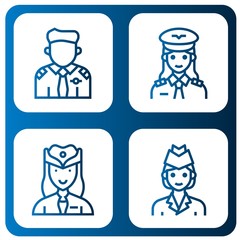 stewardess simple icons set