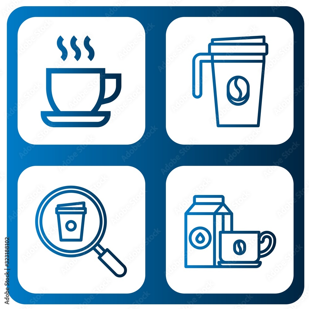 Sticker decaf icon set