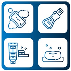 toiletries simple icons set