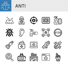 anti simple icons set