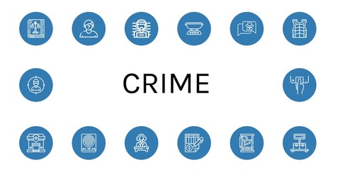 crime icon set