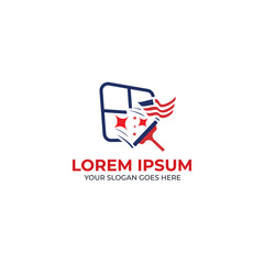 Window cleaning & painting logo template vector eps