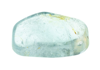 polished blue topaz gem stone cutout on white