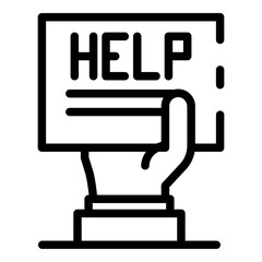 Help service center icon. Outline help service center vector icon for web design isolated on white background