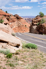 Highway 12 running through the Grand Staircase-Escalante National Monument in Utah, USA - near Calf Creek Falls Recreational Area