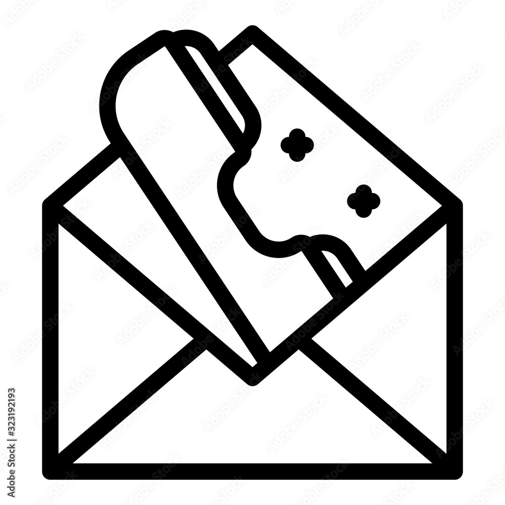 Poster mail call center icon. outline mail call center vector icon for web design isolated on white backgro
