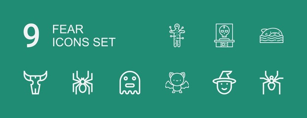 Editable 9 fear icons for web and mobile