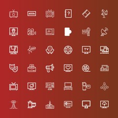 Editable 36 television icons for web and mobile